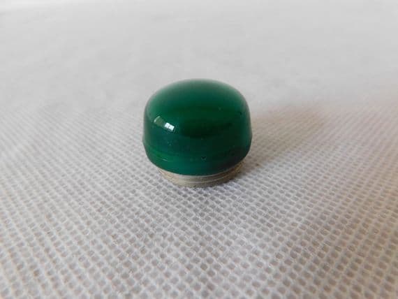 Ex RAF Aircraft Cockpit Green Glass Lamp Lens Indicator Cover [D4C]