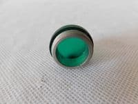 Ex RAF Aircraft Cockpit Green Glass Lamp Lens Indicator Cover [D4C]