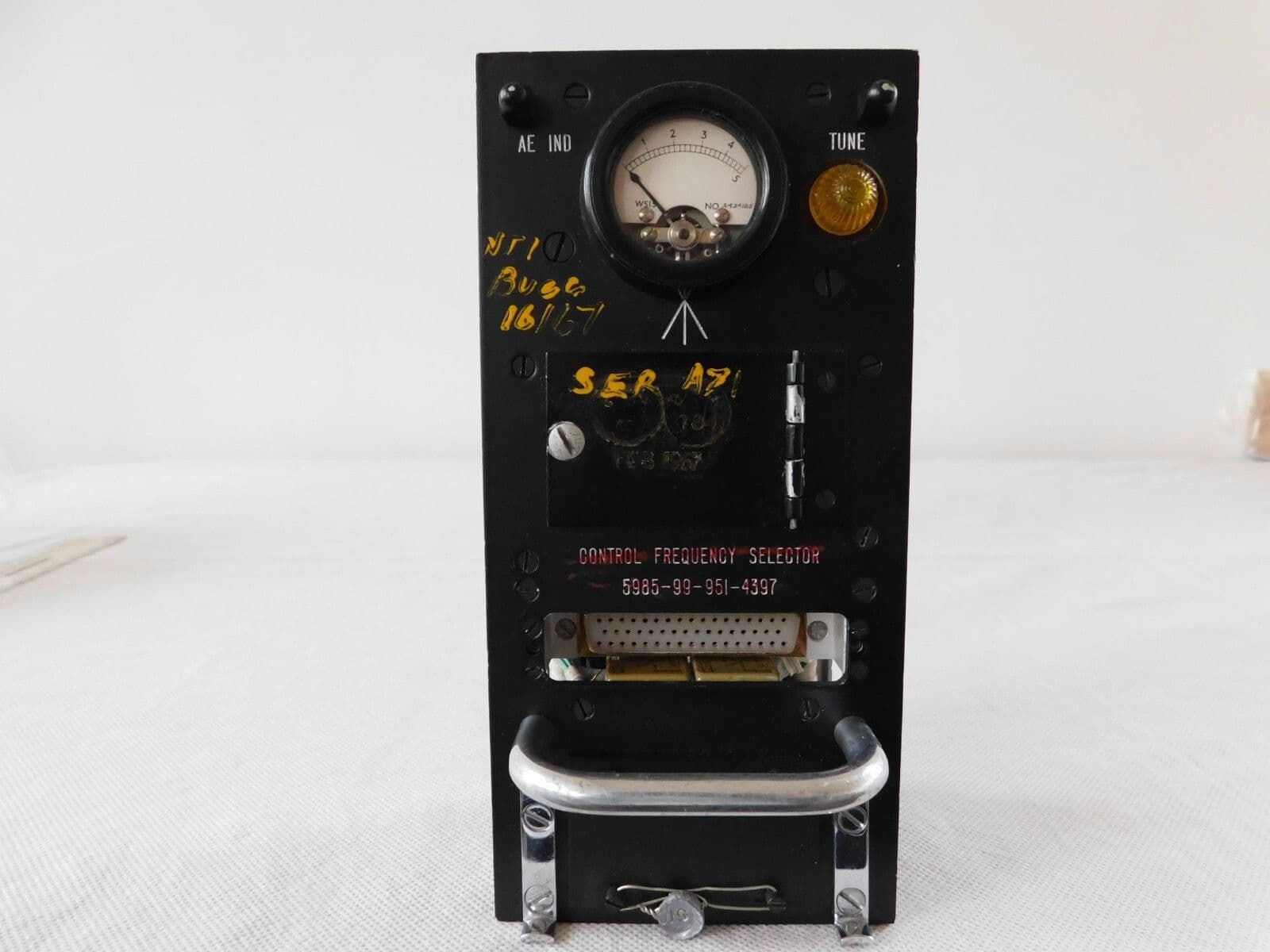 Ex RAF Aircraft Control Frequency Selector Sub Assembly Front Panel D6B