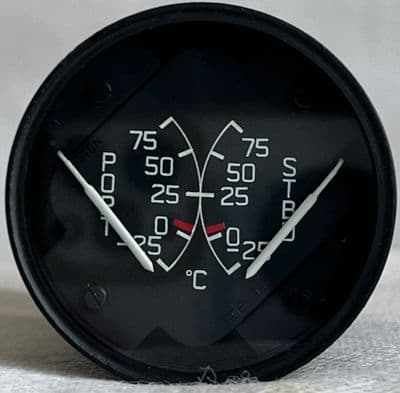 Ex RAF Aircraft Port and Starboard Temperature Dial Indicator, S216-1-95 [D4D]