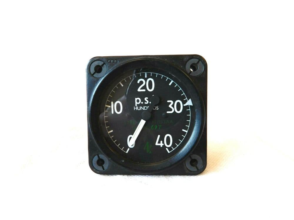 Pressure Instrument In Aircraft Ex RAF Aircraft Pressure Gauge Type M1953AA 1R11D