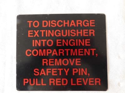 Ex RAF Engine Fire Extinguisher Label [D4B]