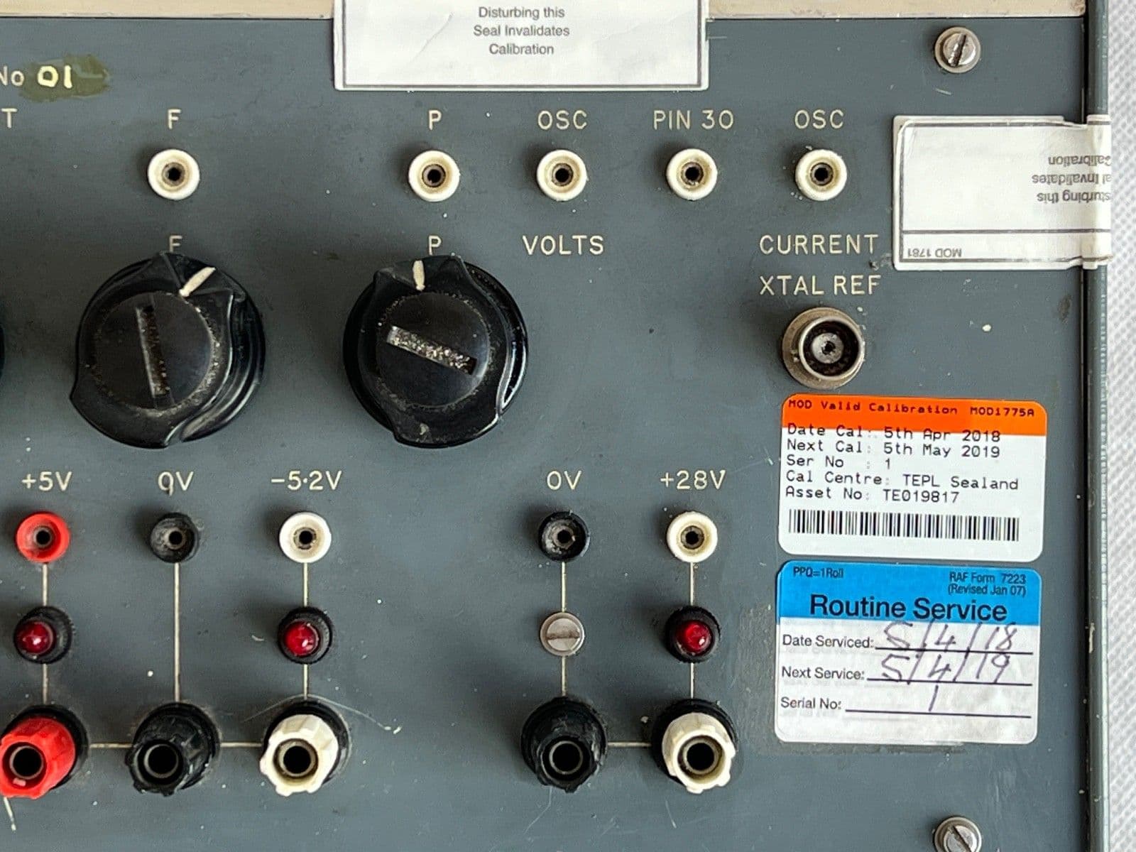 Ex RAF McMichael Phase Detector Module Osc Input Test Set A1/8744/1234 D5E