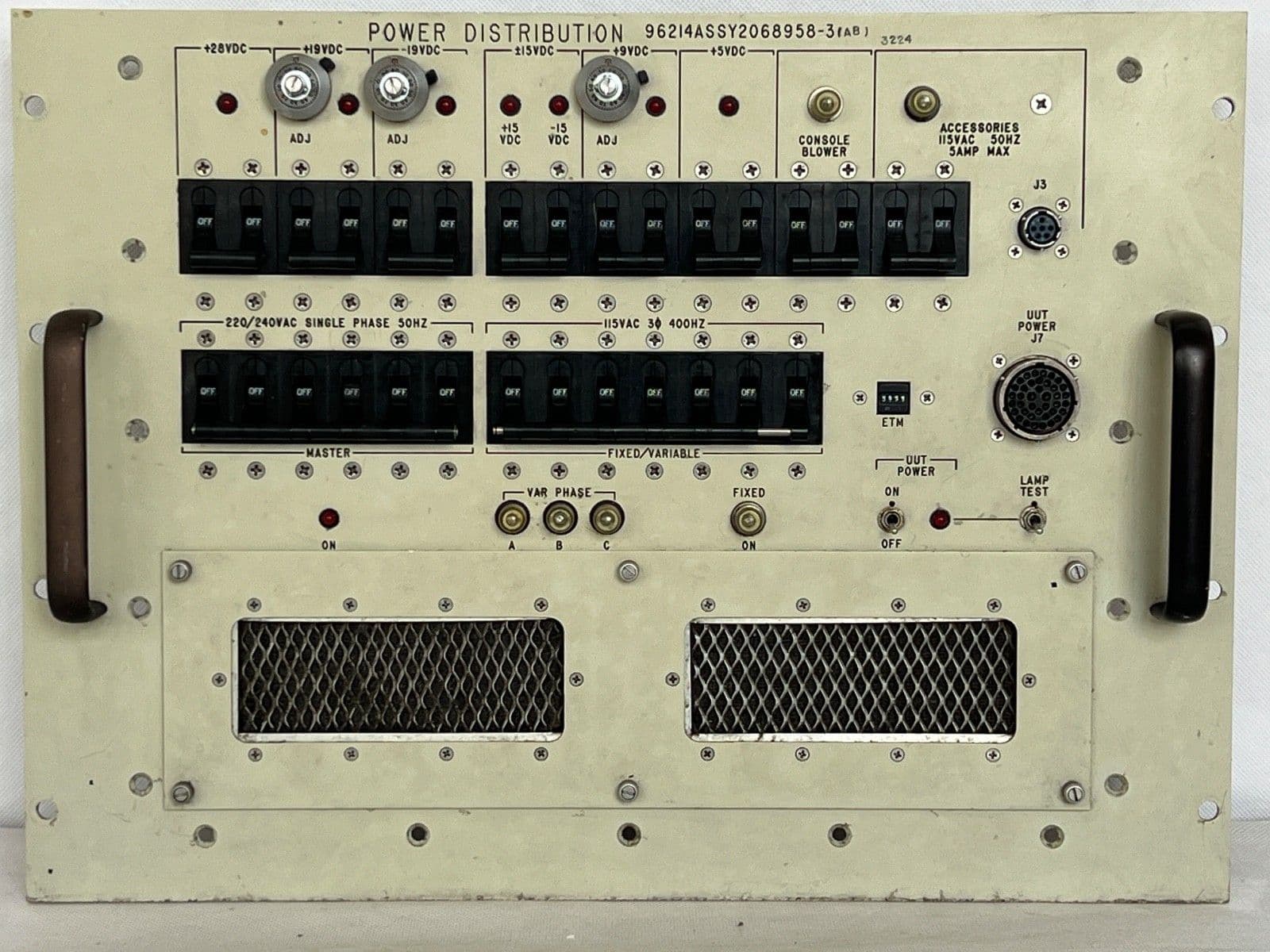 Ex RAF Power Distribution Front Panel Display For TV Film Prop D6E