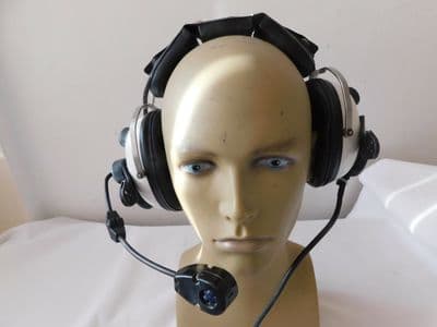 Ex RAF Racal Amplivox Aircraft HeadSet With Boom Microphone [D4E]