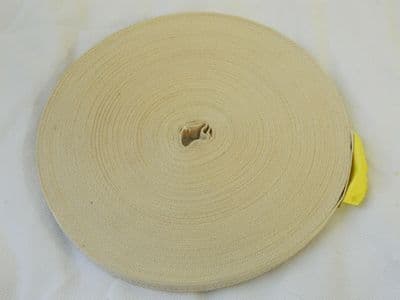Ex RAF Shuttle Woven Cotton White Webbing, 50 Metres [1R8D]