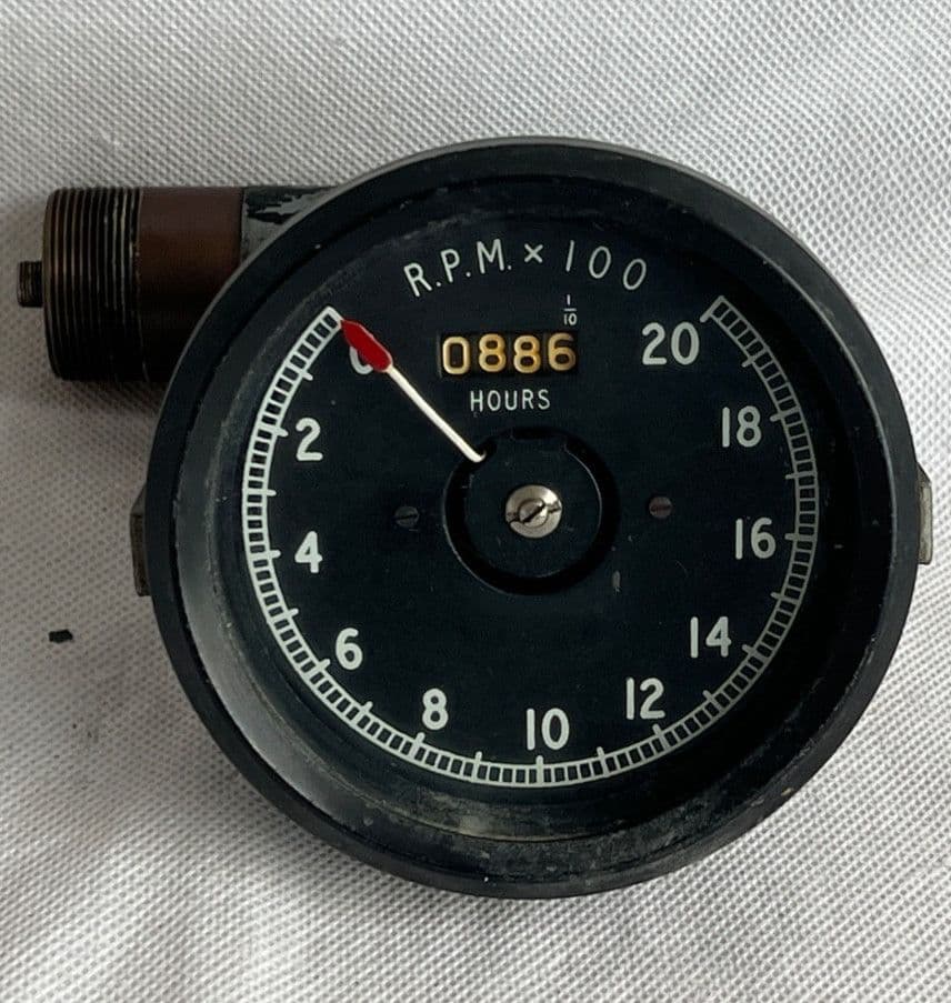 Ex RAF Tachometer 0-20 000 R P M 10 5cm Diameter 1R8C