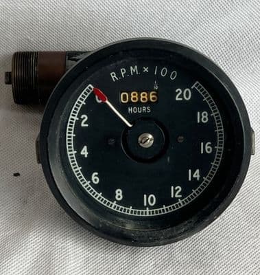 Ex RAF Tachometer, 0-20,000 R.P.M , 10.5cm Diameter [1R8C]