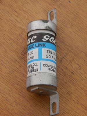 GEC Marconi 50 Amp Tag Mount Fuse, TIS 50, 40ka, Part No. SC-450018-18 [1R1C]
