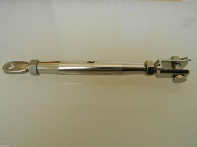 Gibb Stainless Steel Turnbuckle 14cm Long When Closed, Fork End [G8]