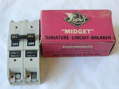 Lupus Midget 10A Amp Double Pole MCB Circuit Breaker [1R9D]