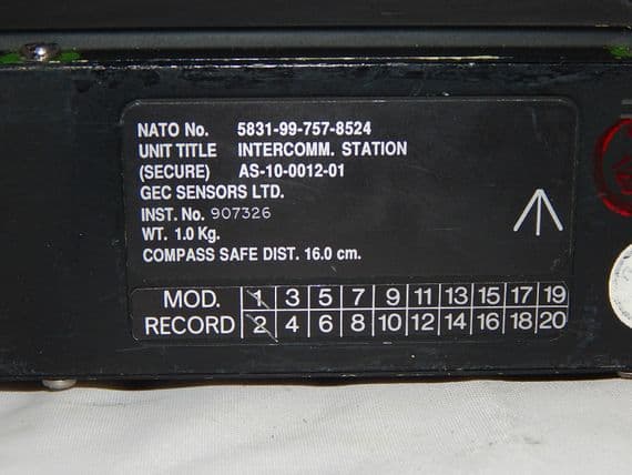 Lynx Helicopter Intercom Station Box 1R4A