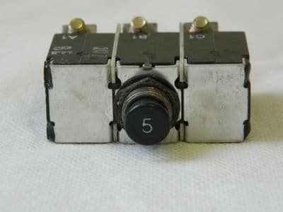 Mechanical Products 5 Amp 3 Pole Aircraft Circuit Breaker, MS14154-5  [1R1C]