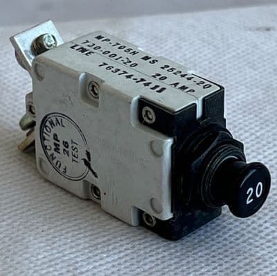 Mechanical Products Aircraft Circuit Breaker, 20 Amp, MS25244-20 [D4D]
