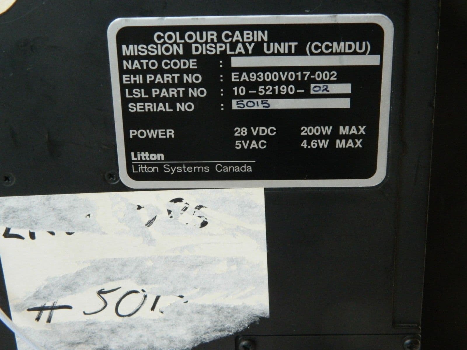 Merlin Helicopter Colour Cabin Mission Display Unit PL19