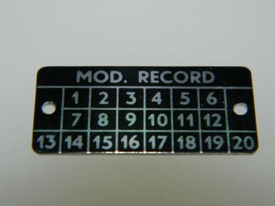 Mod Record Plate Label Dimensions 30mm x 15mm [L12]