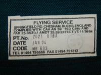 Nimrod Aircraft Galley Seat Back Cover Part No: 2021-018A [1R4E]