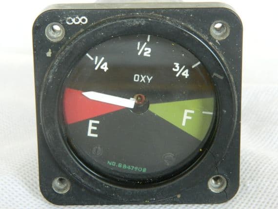 Nimrod Aircraft Oxygen Contents Indicator Gauge Ref No: 6D/2243894 [1R9B]