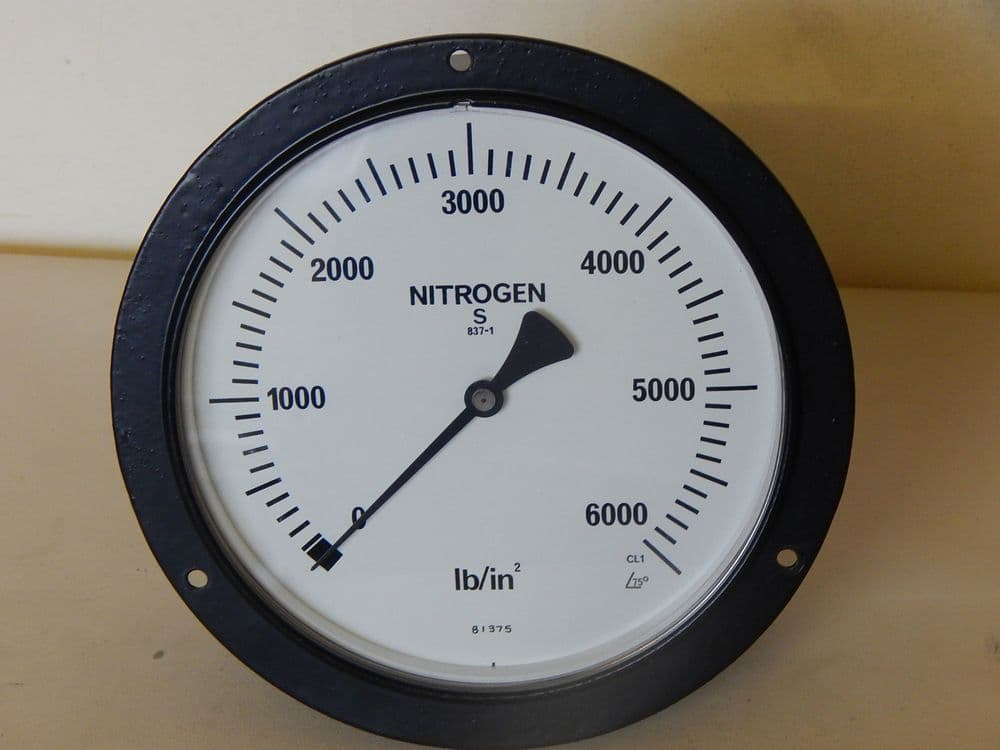 Nitrogen S Pressure Gauge 0-6000 PSI 837-1 3/8