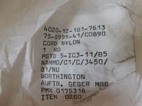 Nomex Coreless Cream Nylon Cord, 500 Metres [D4B]