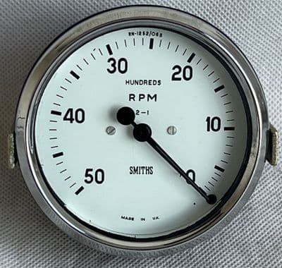 Original Smiths 0-5000 R.P.M White Tachometer, RN-1252/06B [1R8C]