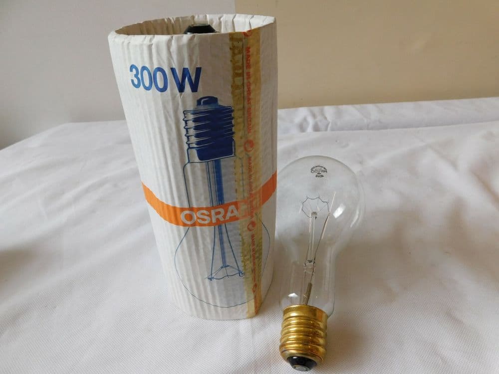 Osram 300W 240V ES40 Clear Incandescent Light Lamp Bulb 1R9E