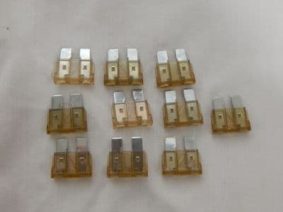 Pack of 10 x 5A Automotive Fuses, 5 Amp, Car, Blade Fuse, 20mm [GR1B]