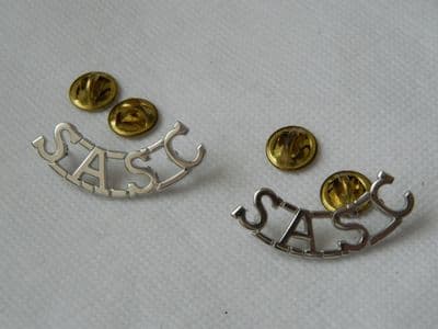 Pair Of  Silver SASC Shoulder Title Badge  [1R6C]