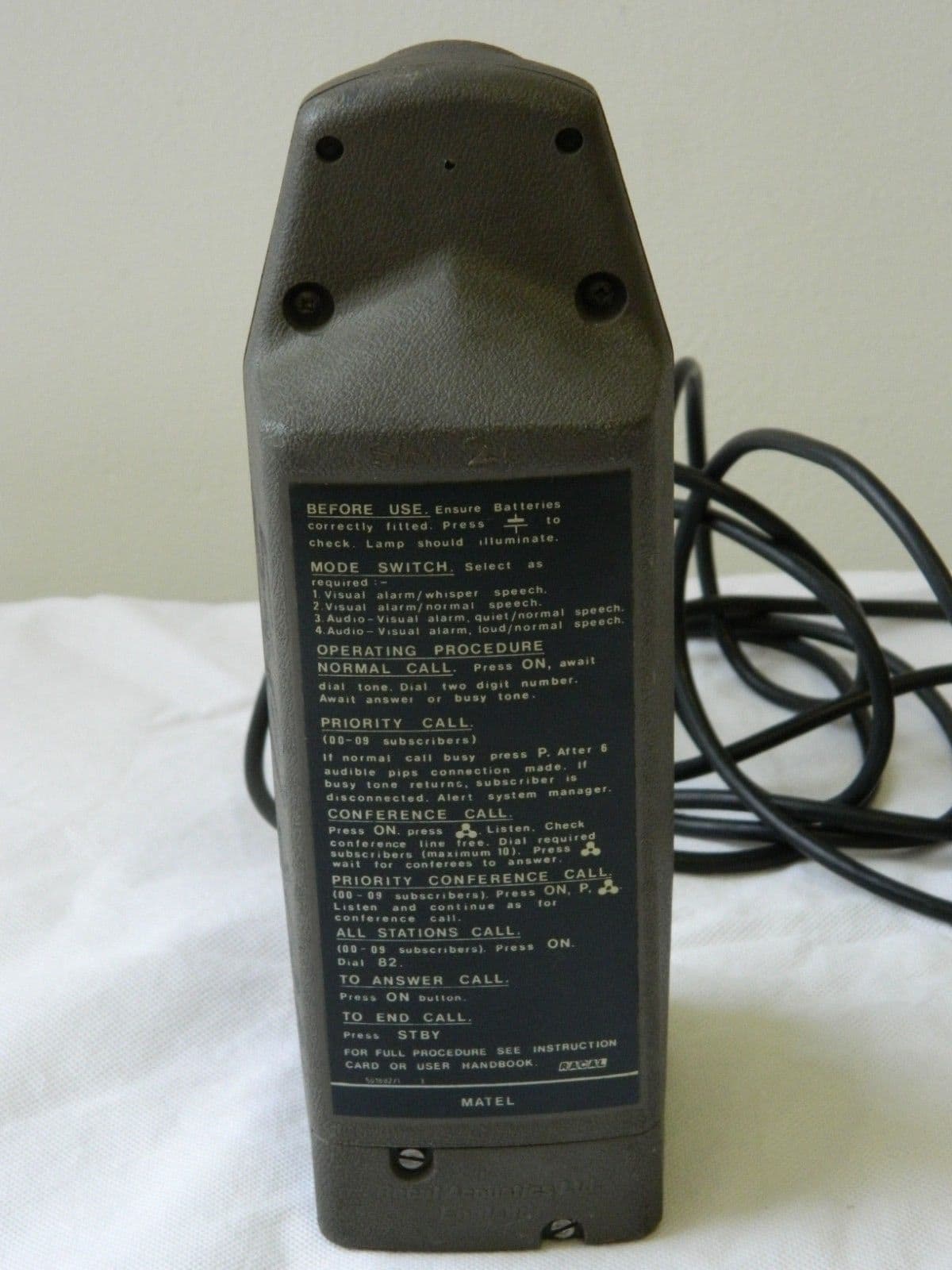 Racal Matel Green Field Telephone Handset Spares Repair Film TV Prop 1R12D