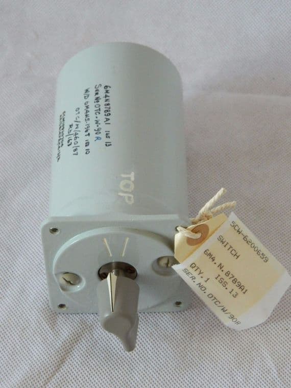 RAF Aircraft Flight Control System Selector Switch Part No 6M4.N.8789A1 [1R10C]