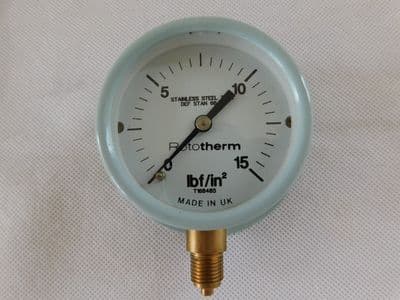 Rototherm 0-15 Dial Pressure Gauge, 2.6