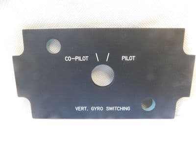 Sea King Helicopter Vert Gyro Switching Panel Part No: 10-0305-1 [1R6D]