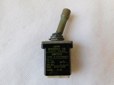 Tornado Aircraft Cockpit Locking 2 Way Toggle Switch Part No: PAN6533-20E [1R7B]