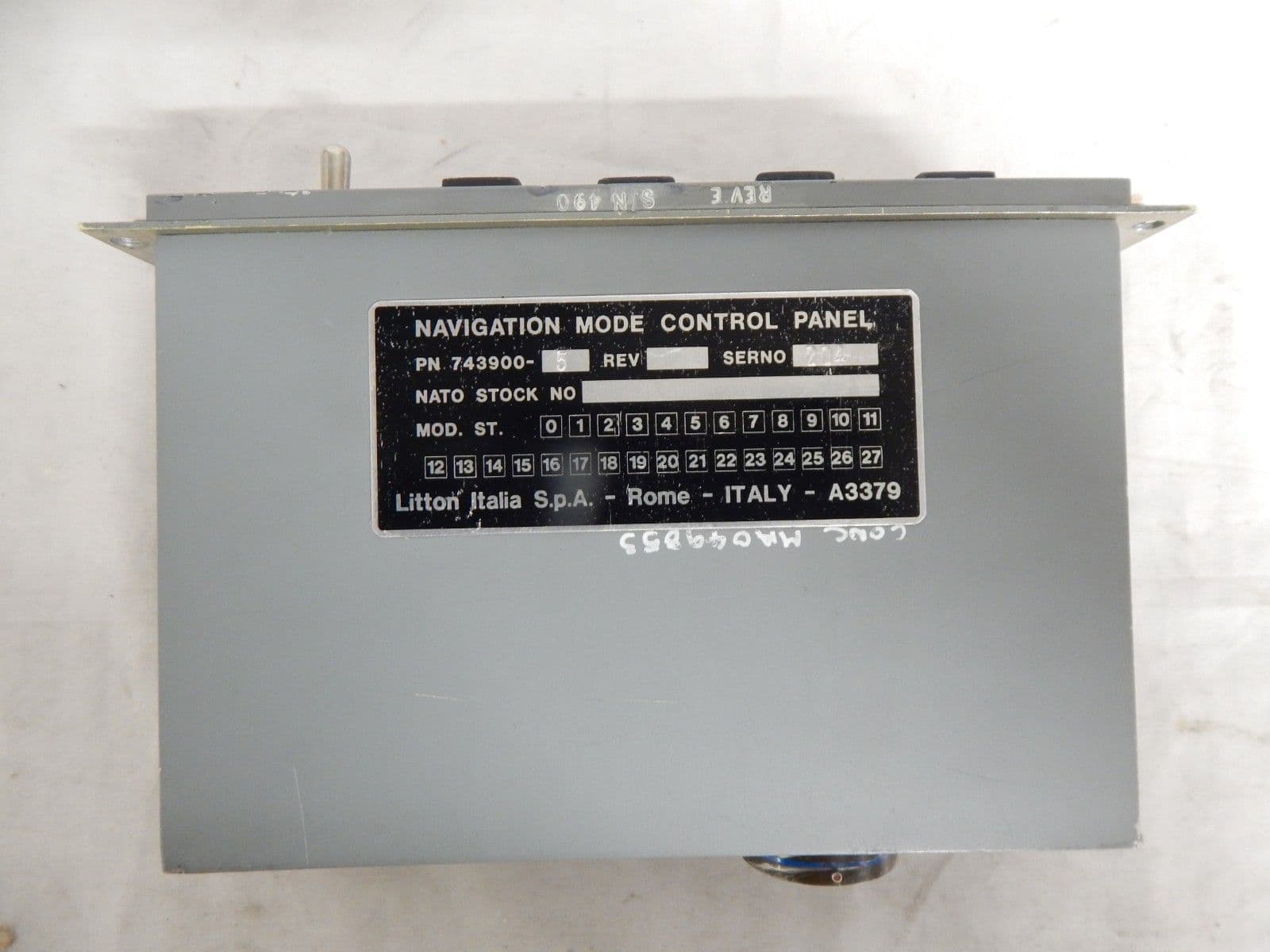Nav Control Panel Tornado Aircraft NAV Navigation Control Panel Part No 743900-5 1R9B