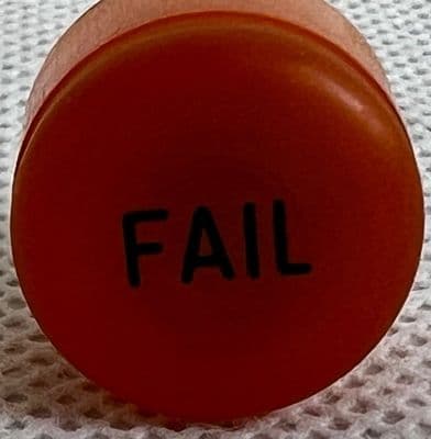 Tornado Aircraft Pilots Air Intake Control Panel 'FAIL' Light Lens [D6C]