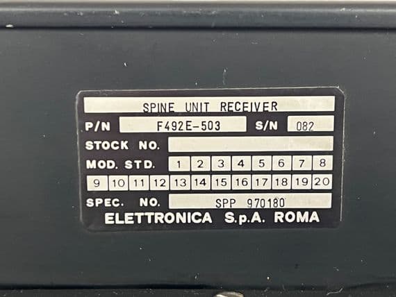 Tornado Aircraft RWR Radar Spine Receiver LRU F492E-503 PL51