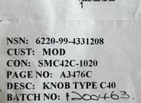 Tornado Aircraft Station Box Amber Lens Knob, Type C40 [D5D]