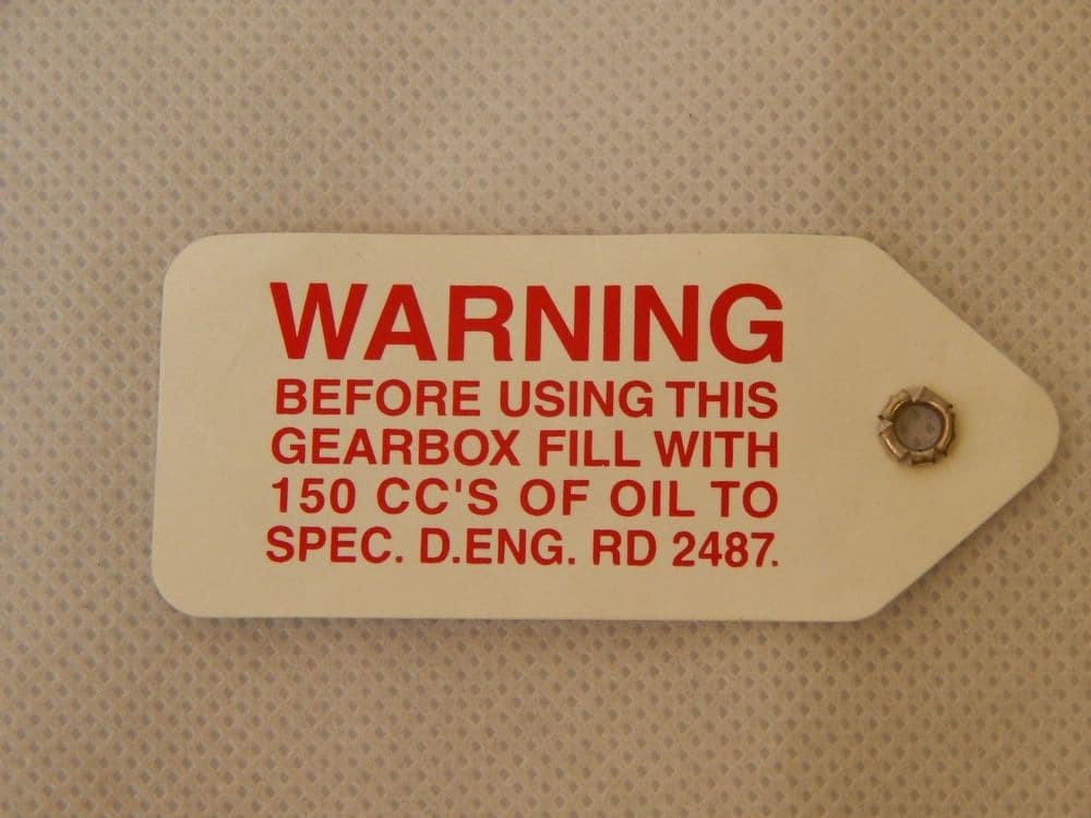 Machine Oil Warning Label WARNING Label for Gearbox Oil Level 7 5 x 3 5cm J15