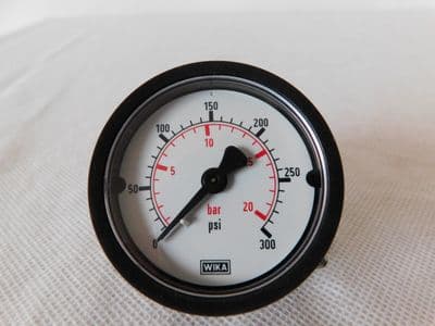 Wika 0-20 Bar Pressure Gauge, 0-300 PSI, 20Bar  [D4C]
