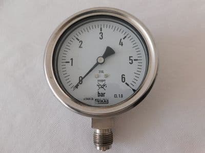 Wika 0-6 Bar Oxygen Pressure Indicator Gauge [D4B]