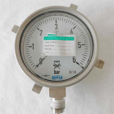 Wika 0-6 Bar Oxygen Pressure Indicator Gauge, Part No 5601 [D4C]