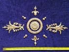 DECORATIVE PLASTIC MOULDING LOUIS XVI ANTIQUE STYLE APPLIQUE GILT WHITE WALL DECORATION (No194)