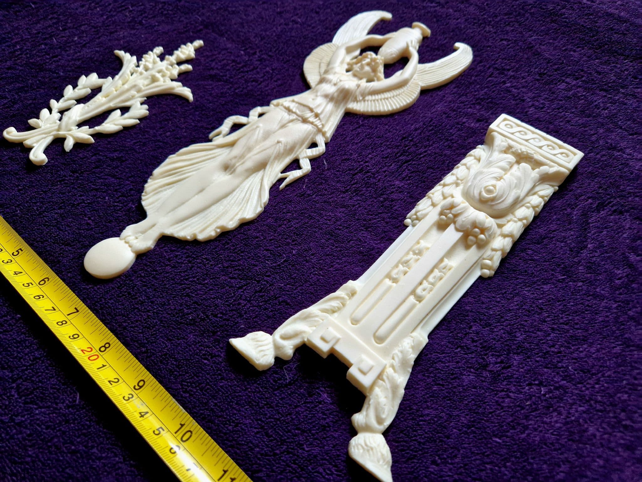 Large French Antique Louis Xvi Style White Resin Wall Door Moulding