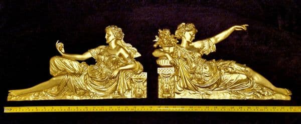 DECORATIVE PLASTIC MOULDING LOUIS XVI ANTIQUE STYLE APPLIQUE GILT WHITE WALL DECORATION (No165)