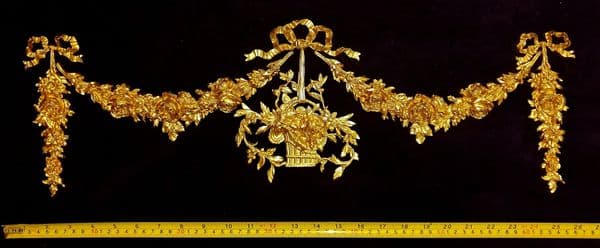 LARGE LOUIS XVI FLORAL WALL DOOR MOULDING DECORATION (No53)