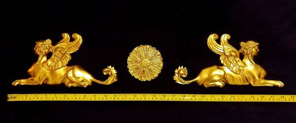 LARGE PAIR EMPIRE SPHINX GRIFFIN WALL MOULDING ONLAY APPLIQUE (No6)