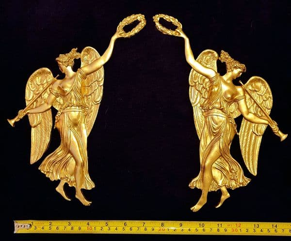 PAIR DECORATIVE MOULDING ANTIQUE STYLE WALL MIRROR DECORATION (No66)