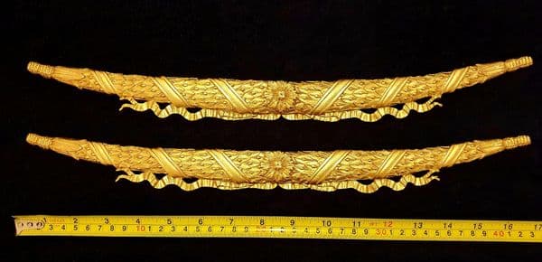 PAIR DECORATIVE MOULDING ANTIQUE STYLE WALL MIRROR DECORATION (No69)