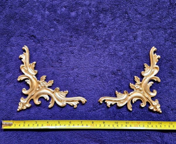 PAIR DECORATIVE MOULDING ANTIQUE STYLE WALL MIRROR DECORATION CORNERS (No192)