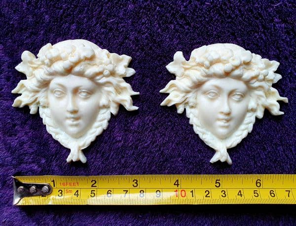 PAIR DECORATIVE MOULDING ANTIQUE STYLE WALL MIRROR DECORATION (No127)